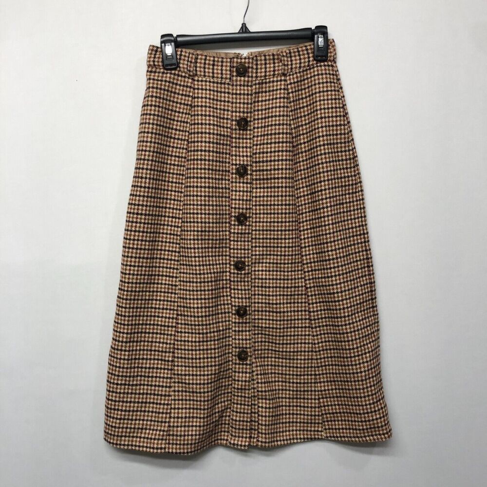 Modcloth Women Button Front Maxi Midi Skirt Size Small Wool Blend M205 -3